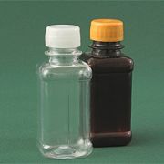 Бутылка квадратная 125 мл коричневая с крышкой ПЭТ