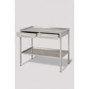 Стол инструментальный стационарный с двумя ящиками по горизонтали и поддоном