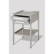 Стол инструментальный стационарный с двумя ящиками по вертикали и поддоном